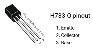 Pinout of the H733-Q transistor