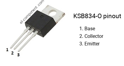Pinout of the KSB834-O transistor