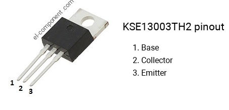 Pinout of the KSE13003TH2 transistor, smd marking code E13003-2