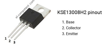 Diagrama de pines del KSE13008H2 , smd marking code E13008-2