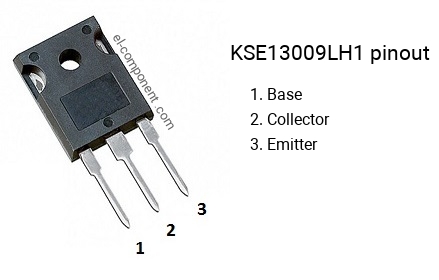 Pinout of the KSE13009LH1 transistor, smd marking code E13009L-1