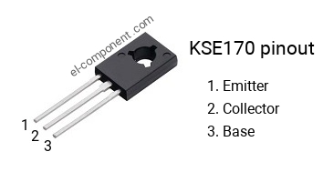 Pinout of the KSE170 transistor