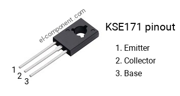 Pinout of the KSE171 transistor