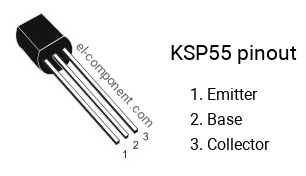 Pinbelegung des KSP55 , marking KSP 55