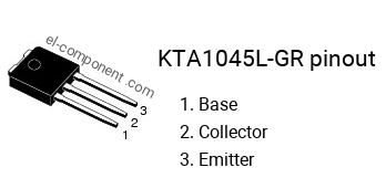 Pinout of the KTA1045L-GR transistor