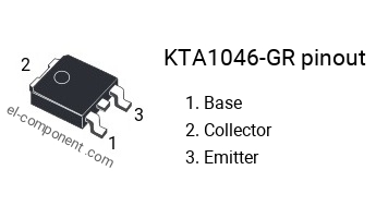 Pinout of the KTA1046-GR transistor