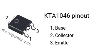 Pinout of the KTA1046 transistor
