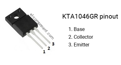 Pinout of the KTA1046GR transistor