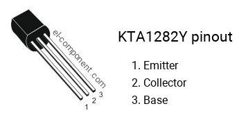Pinout of the KTA1282Y transistor