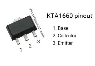 Diagrama de pines del KTA1660 smd sot-89 