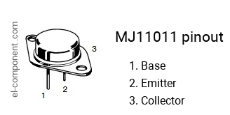 Pinout of the MJ11011 transistor