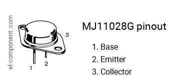 Diagrama de pines del MJ11028G 