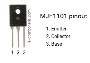 Pinout of the MJE1101 transistor