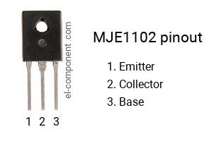 Pinout of the MJE1102 transistor