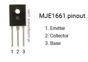 Pinout of the MJE1661 transistor