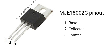 Pinout of the MJE18002G transistor