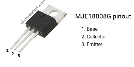 Pinout of the MJE18008G transistor