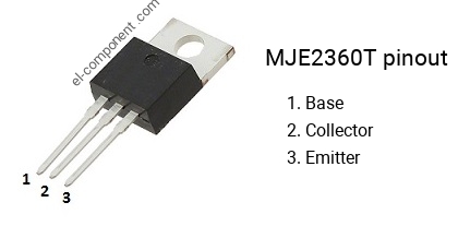 Pinout of the MJE2360T transistor