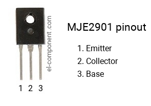 Pinout of the MJE2901 transistor