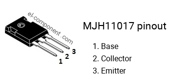 Pinout of the MJH11017 transistor