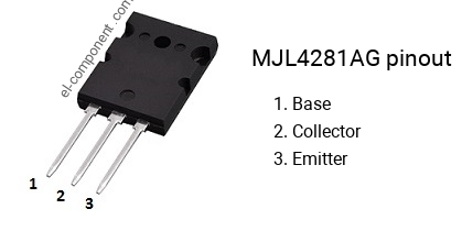 Pinout of the MJL4281AG transistor
