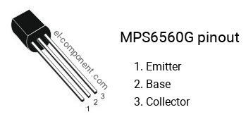 Diagrama de pines del MPS6560G , marking MPS 6560G