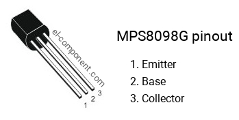 Pinout of the MPS8098G transistor, marking MPS 8098G