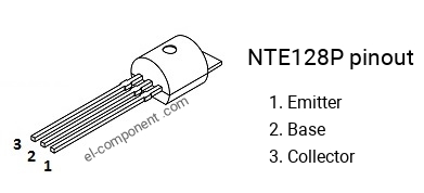 Pinout of the NTE128P transistor