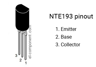 Pinout of the NTE193 transistor