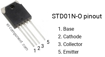 Piedinatura del STD01N-O 