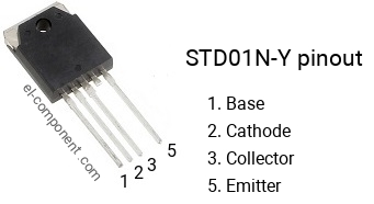 Pinout of the STD01N-Y transistor