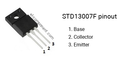 Diagrama de pines del STD13007F 