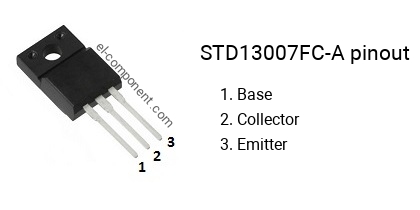 Diagrama de pines del STD13007FC-A 