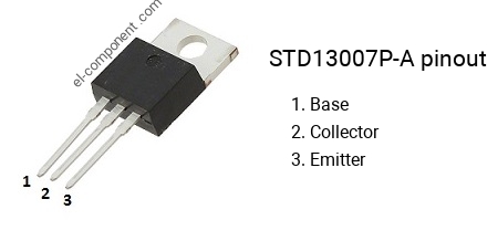 Diagrama de pines del STD13007P-A 