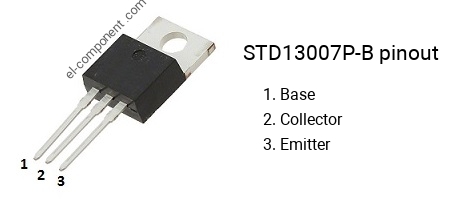 Diagrama de pines del STD13007P-B 