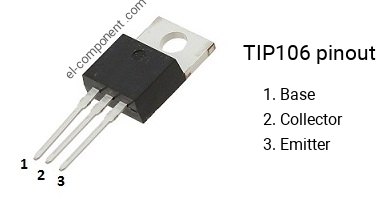Pinout of the TIP106 transistor