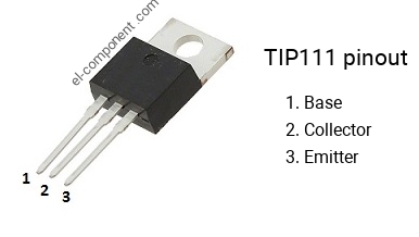 Brochage du TIP111 , smd marking code TIP111