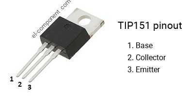 Pinout of the TIP151 transistor