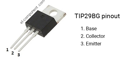 Pinout of the TIP29BG transistor