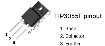 Pinout of the TIP3055F transistor